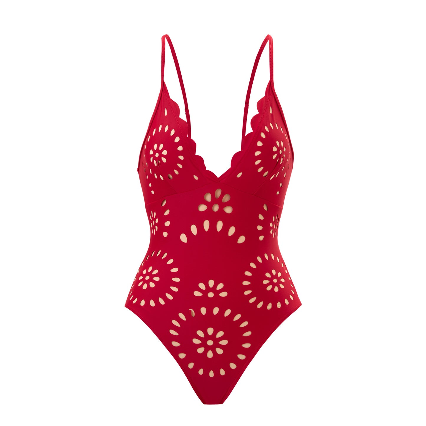 Sexy Laser-Cut Lace Two-Piece Swimsuit Set