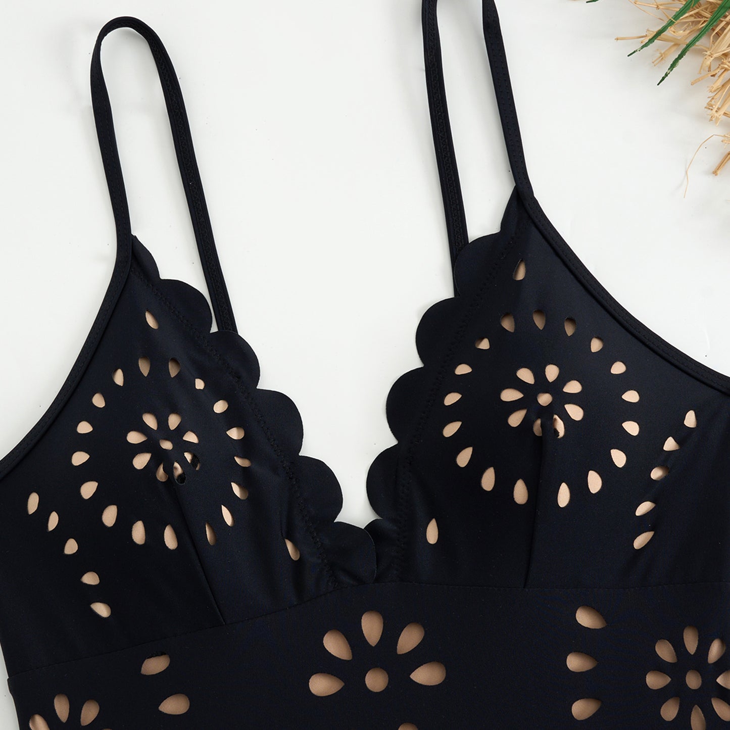 Sexy Laser-Cut Lace Two-Piece Swimsuit Set