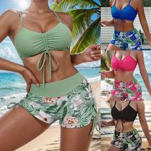 Curvana 2025 New Tropical High-Waist Bikini – Stylish & Supportive Two-Piece Swimsuit