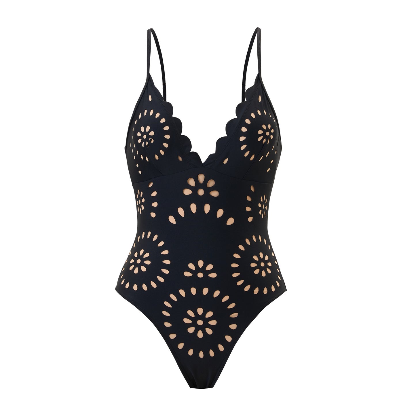 Sexy Laser-Cut Lace Two-Piece Swimsuit Set