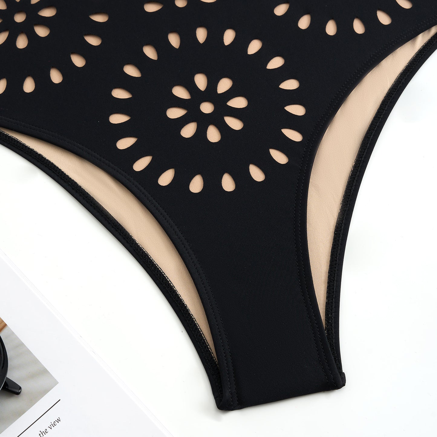 Sexy Laser-Cut Lace Two-Piece Swimsuit Set